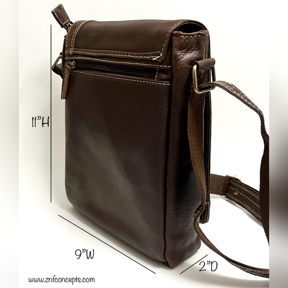 Genuine leather Sling bag coffee brown - Picture 9 of 9